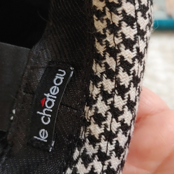 Le Chateau NWOT Black & White Herringbone Fedora - Picture 7 of 11